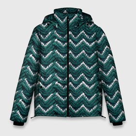 Мужская зимняя куртка 3D с принтом Зеленый вязанный  стиль в Новосибирске, верх — 100% полиэстер; подкладка — 100% полиэстер; утеплитель — 100% полиэстер | длина ниже бедра, свободный силуэт Оверсайз. Есть воротник-стойка, отстегивающийся капюшон и ветрозащитная планка. 

Боковые карманы с листочкой на кнопках и внутренний карман на молнии. | Тематика изображения на принте: 