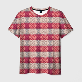 Мужская футболка 3D с принтом Вязанный стиль с узорами в Кировске, 100% полиэфир | прямой крой, круглый вырез горловины, длина до линии бедер | 