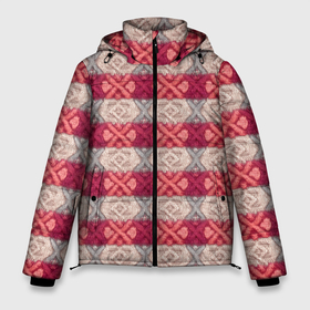 Мужская зимняя куртка 3D с принтом Вязанный стиль с узорами в Екатеринбурге, верх — 100% полиэстер; подкладка — 100% полиэстер; утеплитель — 100% полиэстер | длина ниже бедра, свободный силуэт Оверсайз. Есть воротник-стойка, отстегивающийся капюшон и ветрозащитная планка. 

Боковые карманы с листочкой на кнопках и внутренний карман на молнии. | Тематика изображения на принте: 