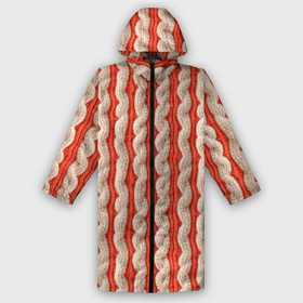 Мужской дождевик 3D с принтом Вязанные оранжевые белые полосы ,  |  | Тематика изображения на принте: 