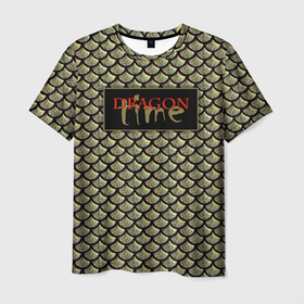 Мужская футболка 3D с принтом Время дракона 2024 в Курске, 100% полиэфир | прямой крой, круглый вырез горловины, длина до линии бедер | Тематика изображения на принте: 