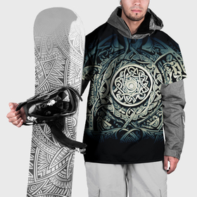 Накидка на куртку 3D с принтом Орнамент и руны скандинавских викингов в Белгороде, 100% полиэстер |  | Тематика изображения на принте: 