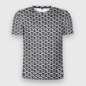 Мужская футболка 3D Slim с принтом Кольчуга   доспехи   броня в Кировске, 100% полиэстер с улучшенными характеристиками | приталенный силуэт, круглая горловина, широкие плечи, сужается к линии бедра | 