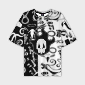 Мужская футболка oversize 3D с принтом Bleach logo blur anime black в Рязани,  |  | Тематика изображения на принте: 