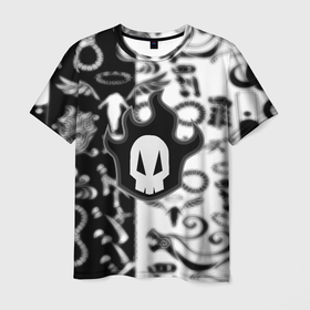Мужская футболка 3D с принтом Bleach logo blur anime black , 100% полиэфир | прямой крой, круглый вырез горловины, длина до линии бедер | 