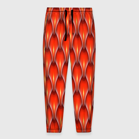 Мужские брюки 3D с принтом Шкура красного дракона , 100% полиэстер | манжеты по низу, эластичный пояс регулируется шнурком, по бокам два кармана без застежек, внутренняя часть кармана из мелкой сетки | 