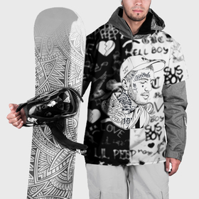 Накидка на куртку 3D с принтом Lil peep logo rap в Белгороде, 100% полиэстер |  | Тематика изображения на принте: 