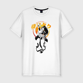 Мужская футболка хлопок Slim с принтом Samurai Girl: Kanji в Тюмени, 92% хлопок, 8% лайкра | приталенный силуэт, круглый вырез ворота, длина до линии бедра, короткий рукав | 