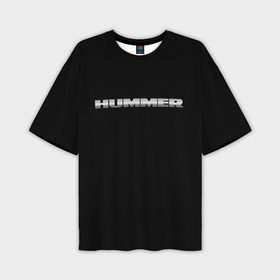 Мужская футболка oversize 3D с принтом Хаммер серый цвет лого в Курске,  |  | Тематика изображения на принте: 