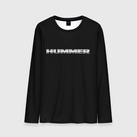 Мужской лонгслив 3D с принтом Хаммер серый цвет лого в Курске, 100% полиэстер | длинные рукава, круглый вырез горловины, полуприлегающий силуэт | 