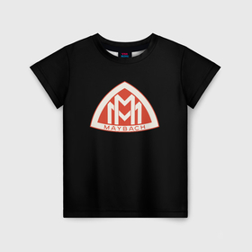 Детская футболка 3D с принтом Maybach logo в Тюмени, 100% гипоаллергенный полиэфир | прямой крой, круглый вырез горловины, длина до линии бедер, чуть спущенное плечо, ткань немного тянется | 