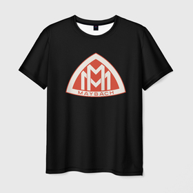 Мужская футболка 3D с принтом Maybach logo в Тюмени, 100% полиэфир | прямой крой, круглый вырез горловины, длина до линии бедер | 