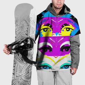 Накидка на куртку 3D с принтом Eyes   pop art   neural network в Белгороде, 100% полиэстер |  | Тематика изображения на принте: 