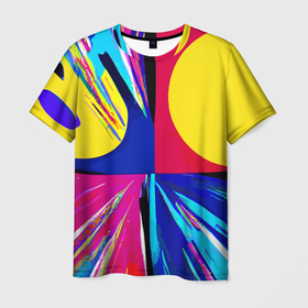 Мужская футболка 3D с принтом Pop art composition   neural network в Кировске, 100% полиэфир | прямой крой, круглый вырез горловины, длина до линии бедер | 