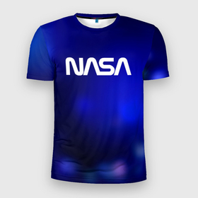 Мужская футболка 3D Slim с принтом Nasa звёздное небо в Екатеринбурге, 100% полиэстер с улучшенными характеристиками | приталенный силуэт, круглая горловина, широкие плечи, сужается к линии бедра | 