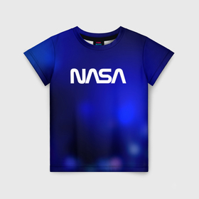 Детская футболка 3D с принтом Nasa звёздное небо в Екатеринбурге, 100% гипоаллергенный полиэфир | прямой крой, круглый вырез горловины, длина до линии бедер, чуть спущенное плечо, ткань немного тянется | Тематика изображения на принте: 