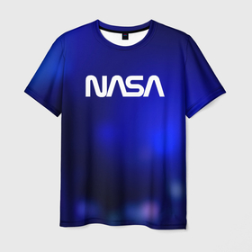 Мужская футболка 3D с принтом Nasa звёздное небо в Новосибирске, 100% полиэфир | прямой крой, круглый вырез горловины, длина до линии бедер | Тематика изображения на принте: 