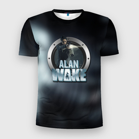 Мужская футболка 3D Slim с принтом Алан Вейк 2 в Екатеринбурге, 100% полиэстер с улучшенными характеристиками | приталенный силуэт, круглая горловина, широкие плечи, сужается к линии бедра | 