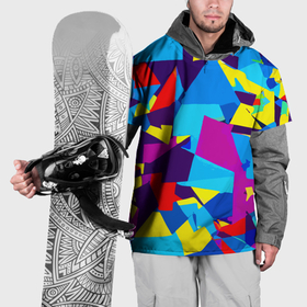 Накидка на куртку 3D с принтом Полигональная композиция   поп арт   нейросеть в Тюмени, 100% полиэстер |  | Тематика изображения на принте: 