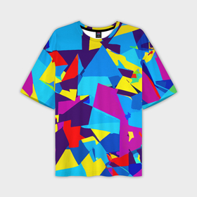 Мужская футболка oversize 3D с принтом Полигональная композиция   поп арт   нейросеть в Тюмени,  |  | Тематика изображения на принте: 