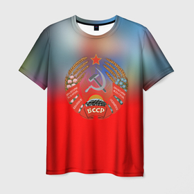 Мужская футболка 3D с принтом Belarus ussr , 100% полиэфир | прямой крой, круглый вырез горловины, длина до линии бедер | 