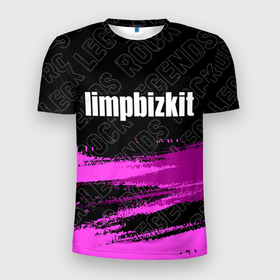 Мужская футболка 3D Slim с принтом Limp Bizkit rock legends: символ сверху в Кировске, 100% полиэстер с улучшенными характеристиками | приталенный силуэт, круглая горловина, широкие плечи, сужается к линии бедра | 