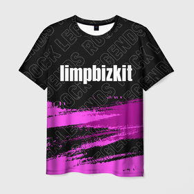 Мужская футболка 3D с принтом Limp Bizkit rock legends: символ сверху , 100% полиэфир | прямой крой, круглый вырез горловины, длина до линии бедер | Тематика изображения на принте: 