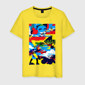 Мужская футболка хлопок с принтом Pop art fantasy   neural network в Санкт-Петербурге, 100% хлопок | прямой крой, круглый вырез горловины, длина до линии бедер, слегка спущенное плечо. | 