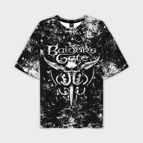 Мужская футболка oversize 3D с принтом Baldurs gate 3   black and white в Петрозаводске,  |  | Тематика изображения на принте: 