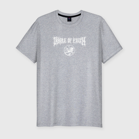 Мужская футболка хлопок Slim с принтом Cradle of Filth: emblem в Кировске, 92% хлопок, 8% лайкра | приталенный силуэт, круглый вырез ворота, длина до линии бедра, короткий рукав | 