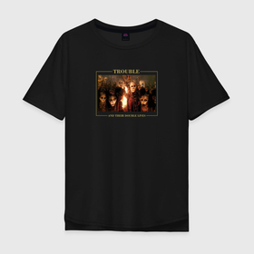 Мужская футболка хлопок Oversize с принтом Cradle of Filth: trouble в Курске, 100% хлопок | свободный крой, круглый ворот, “спинка” длиннее передней части | 