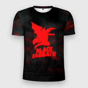 Мужская футболка 3D Slim с принтом Black Sabbath краски метал в Белгороде, 100% полиэстер с улучшенными характеристиками | приталенный силуэт, круглая горловина, широкие плечи, сужается к линии бедра | Тематика изображения на принте: 