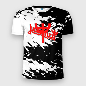 Мужская футболка 3D Slim с принтом Judas Priest rock fest краски в Новосибирске, 100% полиэстер с улучшенными характеристиками | приталенный силуэт, круглая горловина, широкие плечи, сужается к линии бедра | 