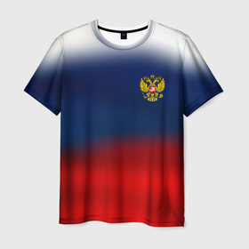 Мужская футболка 3D с принтом Символика России герб в Петрозаводске, 100% полиэфир | прямой крой, круглый вырез горловины, длина до линии бедер | 