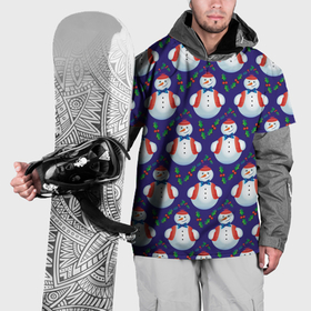 Накидка на куртку 3D с принтом Милые снеговики    зимний узор в Тюмени, 100% полиэстер |  | Тематика изображения на принте: 