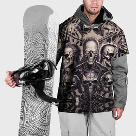 Накидка на куртку 3D с принтом Татуировка черепов в Петрозаводске, 100% полиэстер |  | 