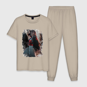 Мужская пижама хлопок с принтом Big city style в Петрозаводске, 100% хлопок | брюки и футболка прямого кроя, без карманов, на брюках мягкая резинка на поясе и по низу штанин
 | Тематика изображения на принте: 