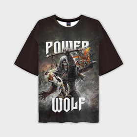 Мужская футболка oversize 3D с принтом Powerwolf: werewolf в Екатеринбурге,  |  | 