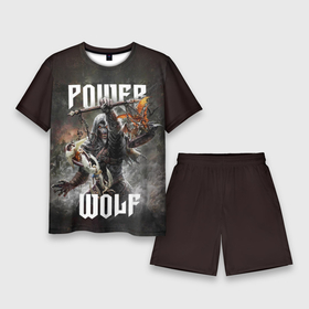 Мужской костюм с шортами 3D с принтом Powerwolf: werewolf в Кировске,  |  | Тематика изображения на принте: 
