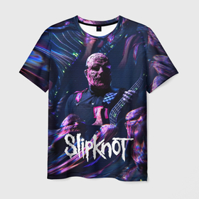 Мужская футболка 3D с принтом Slipknot: guitar в Новосибирске, 100% полиэфир | прямой крой, круглый вырез горловины, длина до линии бедер | 