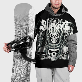 Накидка на куртку 3D с принтом Slipknot и черепушки в Новосибирске, 100% полиэстер |  | Тематика изображения на принте: 