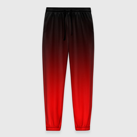 Мужские брюки 3D с принтом Градиент: от черного до ярко красного в Санкт-Петербурге, 100% полиэстер | манжеты по низу, эластичный пояс регулируется шнурком, по бокам два кармана без застежек, внутренняя часть кармана из мелкой сетки | 