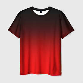 Мужская футболка 3D с принтом Градиент: от черного до ярко красного в Тюмени, 100% полиэфир | прямой крой, круглый вырез горловины, длина до линии бедер | 