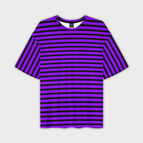 Мужская футболка oversize 3D с принтом Фиолетовый в чёрную полоску ,  |  | 