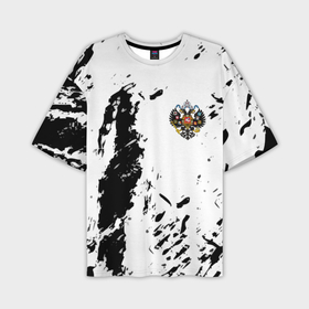 Мужская футболка oversize 3D с принтом Россия спорт краски герб в Курске,  |  | 