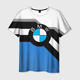 Мужская футболка 3D с принтом Bmw sport geometry в Кировске, 100% полиэфир | прямой крой, круглый вырез горловины, длина до линии бедер | 