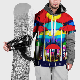 Накидка на куртку 3D с принтом Mirror pattern of umbrellas   pop art в Новосибирске, 100% полиэстер |  | 