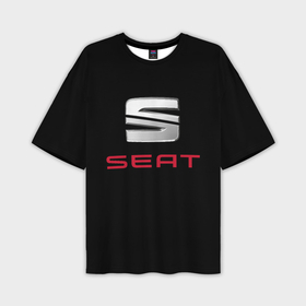 Мужская футболка oversize 3D с принтом Seat auto в Тюмени,  |  | Тематика изображения на принте: 