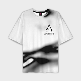Мужская футболка oversize 3D с принтом Assassins Creed logo texture ,  |  | 