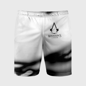 Мужские шорты спортивные с принтом Assassins Creed logo texture ,  |  | 